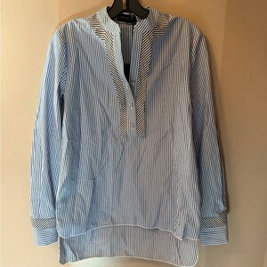 Piazza Sempione Navy and White Striped Shirt